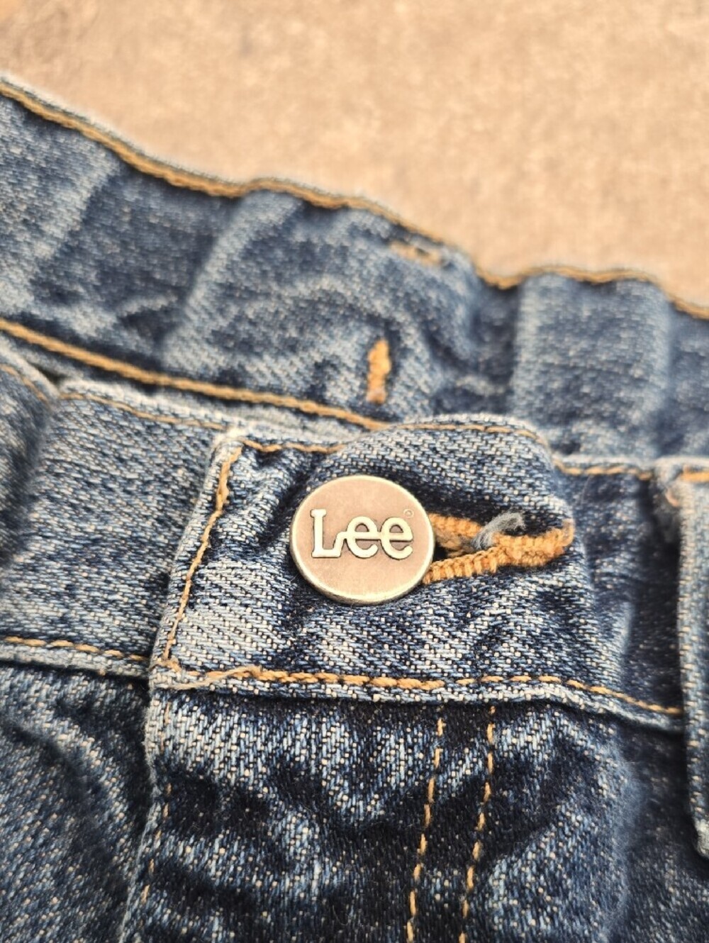 Lee Dark Blue Denim Shorts with Branded Button - Picture 4 of 14